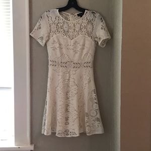 Topshop white floral lace dress
